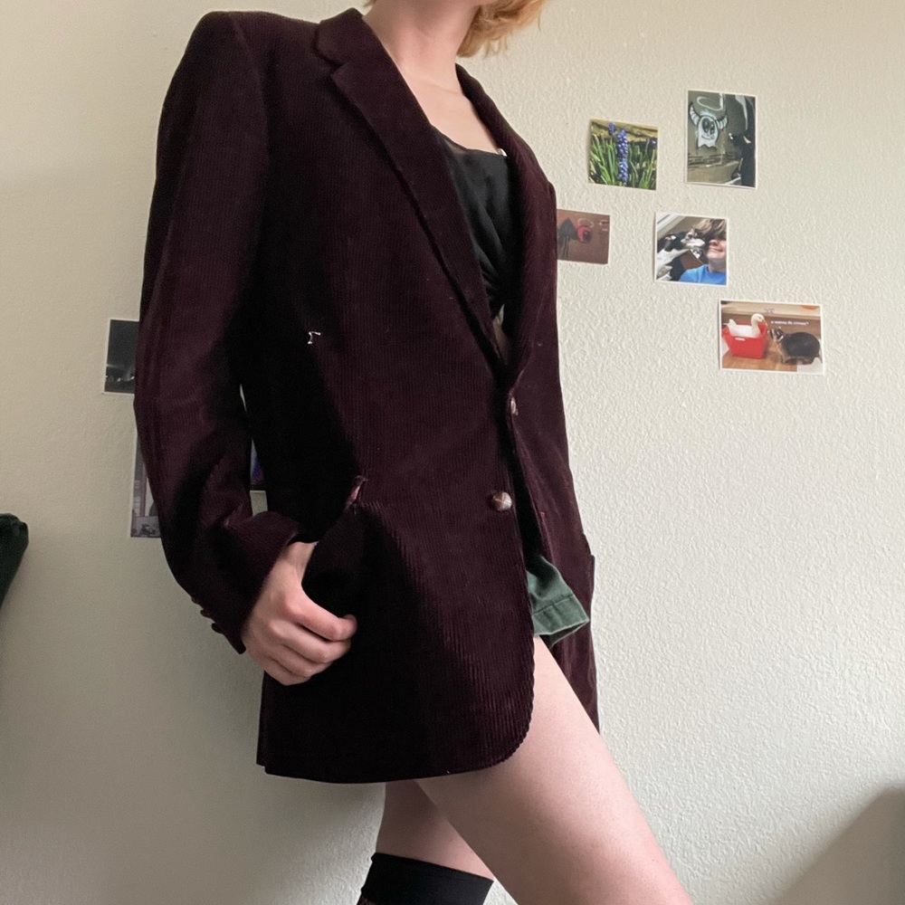 Vintage Red Corduroy Blazer